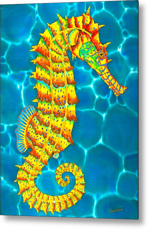 Seahorse Metal Print featuring the painting Jamaican Seahorse by Daniel Jean-Baptiste