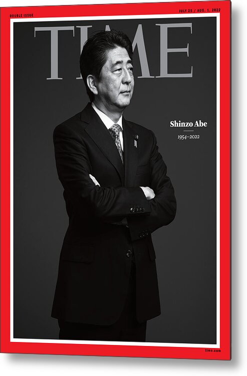 Shinzo Abe Metal Print featuring the photograph Shinzo Abe - 1954-2022 by Photograph by Takashi Osato for TIME