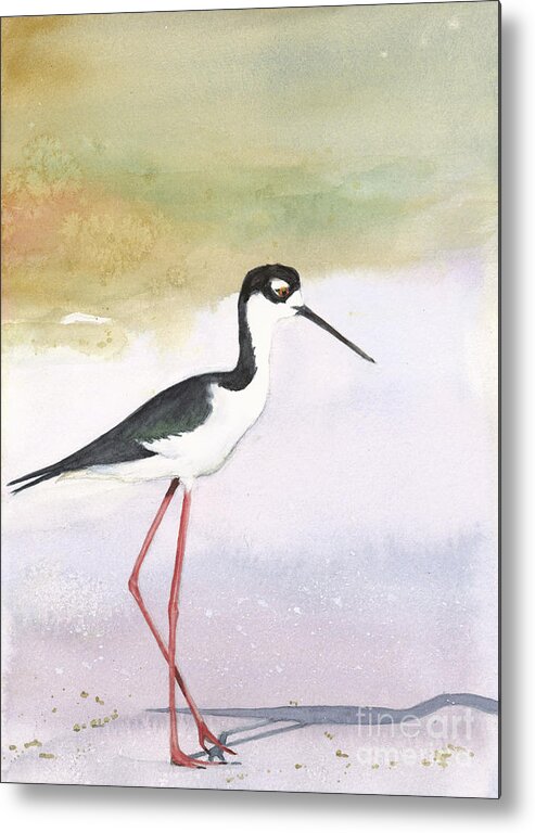 Bird Black Necked Stilt Metal Print featuring the painting Skinny Legs by Vicki B Littell