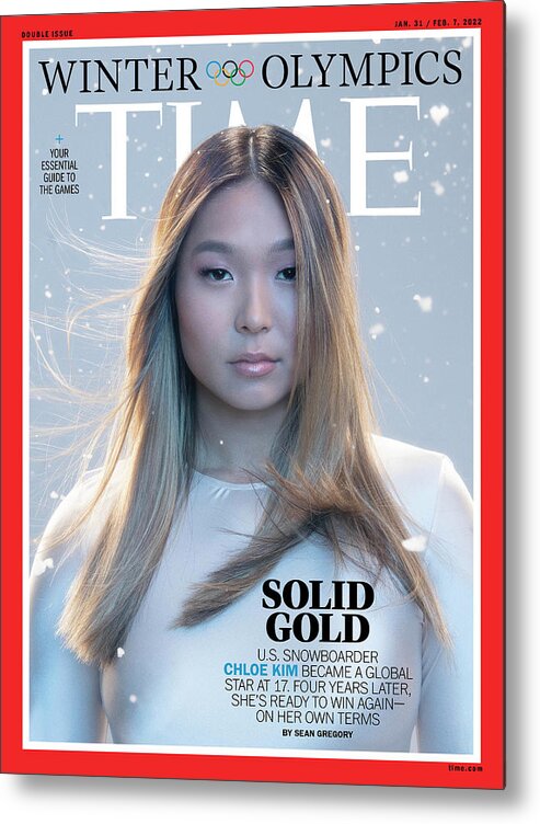 Solid Gold Metal Print featuring the photograph Solid Gold - Chloe Kim by Photograph by Bryan Huynh Collective for TIME