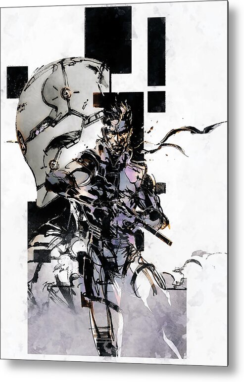  Gift Idea Metal Print featuring the painting Solid Snake and Cyborg Ninja Canvas Print by Carter Phillips