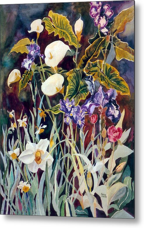 Daffodils Metal Print featuring the painting Spring Time in Humboldt by Karen Merry