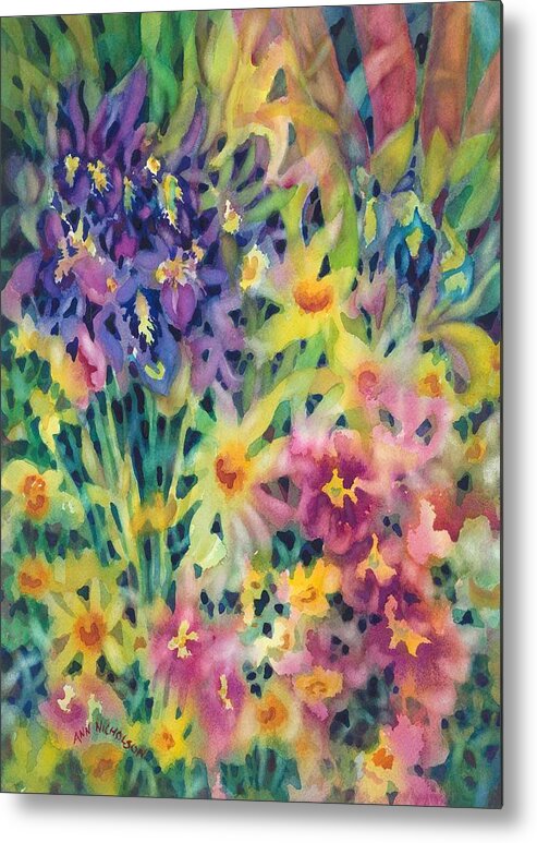 Flowers Metal Print featuring the painting Spring Garden by Ann Nicholson