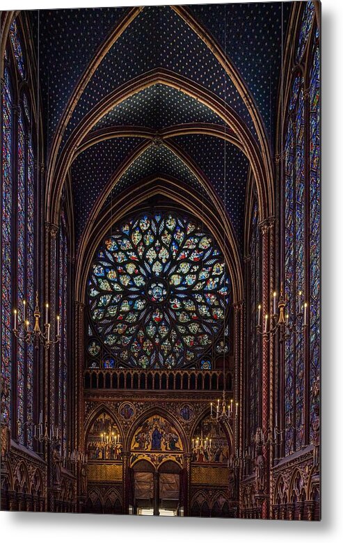 Ste Chapelle Metal Print featuring the photograph Ste Chapelle Rose Window by Dave Koch