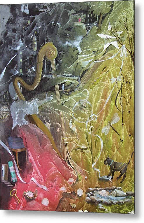 Harp Metal Print featuring the painting Stephanie's Sonata by Jackie Mueller-Jones