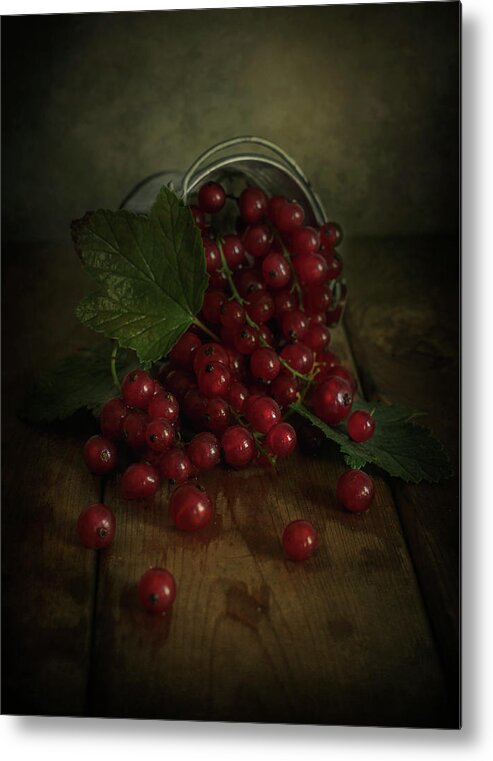 Still Life Metal Print featuring the photograph Still life with red currants by Jaroslaw Blaminsky