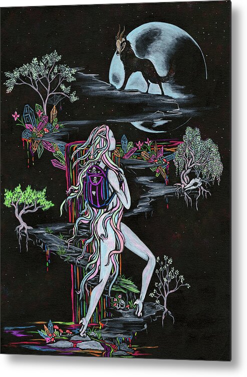 Neon Art Metal Print featuring the painting Strange Journey by Megan Thompson