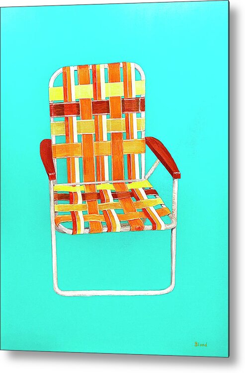 Lawn Chair Metal Print featuring the painting Summer Seat by Thomas Blood