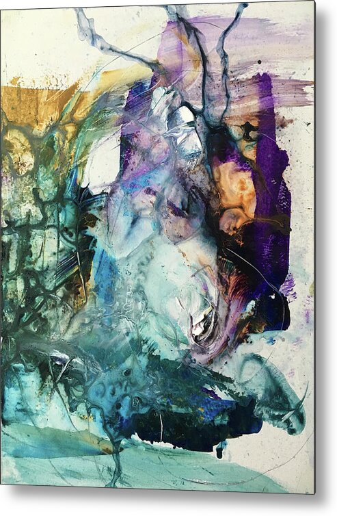 Abstract Art Metal Print featuring the painting Synaptic Betrayal by Rodney Frederickson