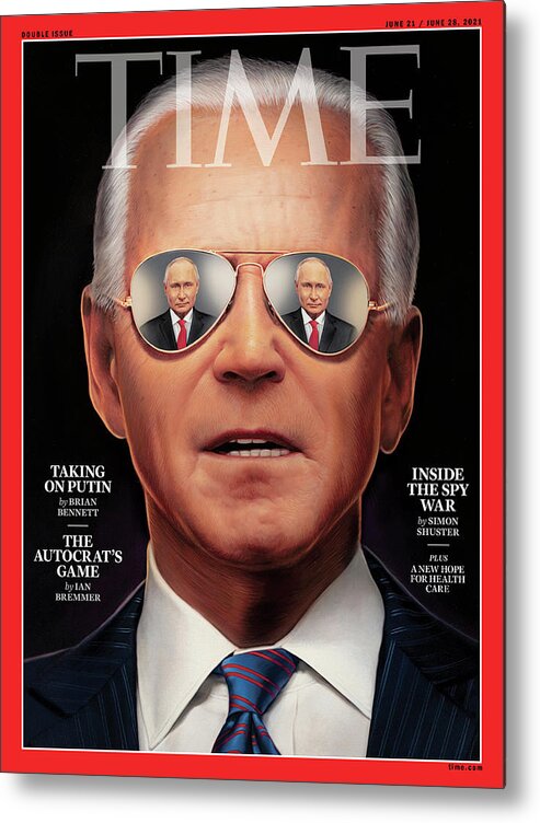 President Joseph Biden Metal Print featuring the photograph Taking on Putin - President Biden by Painting by Tim O'Brien for TIME