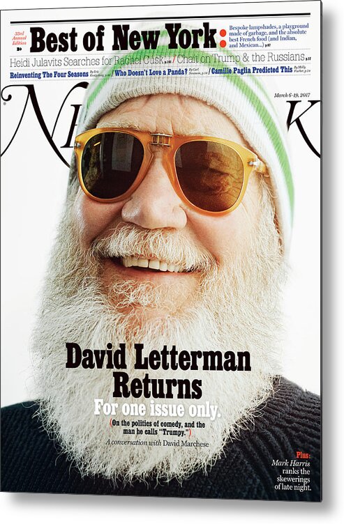 Celebrity Metal Print featuring the photograph David Letterman, TV Issue 2017 by Christopher Anderson Magnum Photos