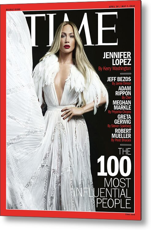 The 100 Metal Print featuring the photograph The 100 Most Influential People - Jennifer Lopez by Photograph by Peter Hapak for TIME