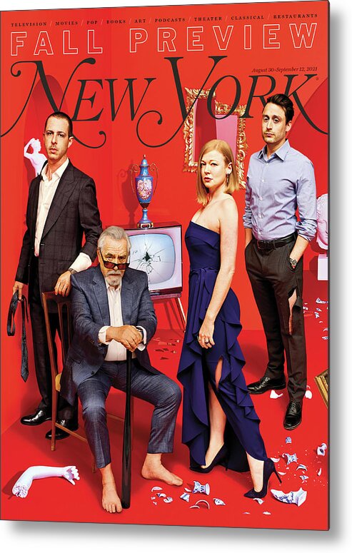 Maurizio Cattelan Metal Print featuring the photograph The Cast of Succession, Fall Preview 2021 by Maurizio Cattelan and Pierpaolo Ferrari