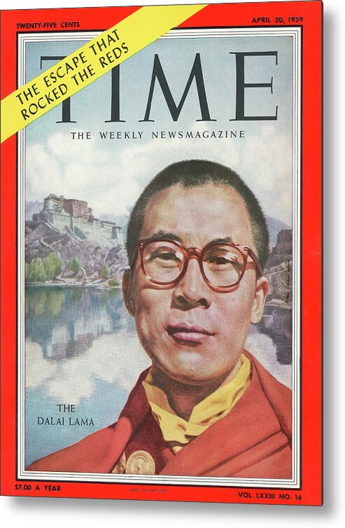 The Dalai Lama Metal Print featuring the photograph The Dalai Lama - 1959 by Boris Chaliapin