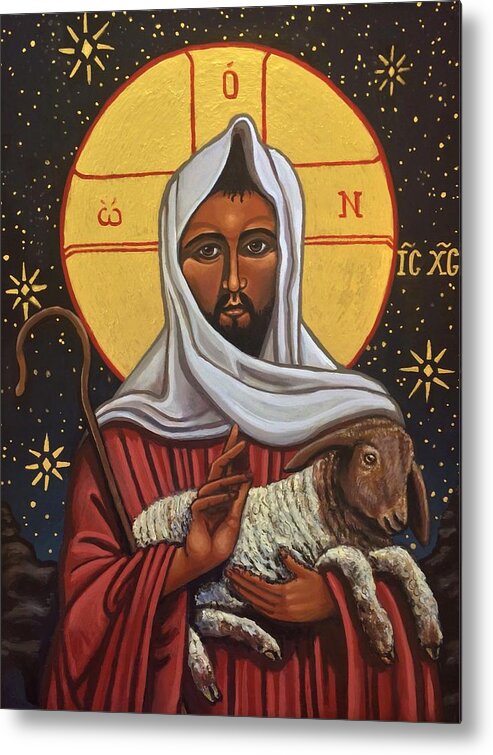 Iconography Metal Print featuring the painting The Good Shepherd by Kelly Latimore