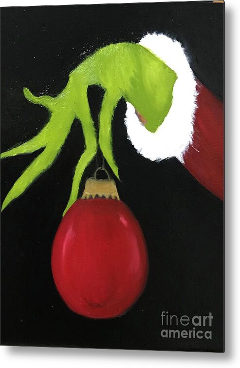 Original Art Work Metal Print featuring the painting The Grinch Who Stole Christmas by Theresa Honeycheck