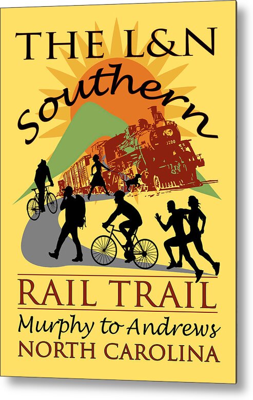 Train Metal Print featuring the digital art The L and N Southern Rail Trail by Debra and Dave Vanderlaan