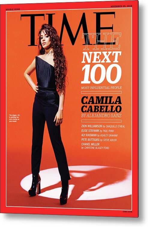 Time Metal Print featuring the photograph The Next 100 Most Influential People - Camila Cabello by Photograph by Scandebergs for TIME