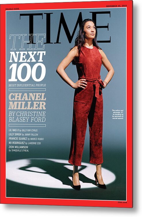 Time Metal Print featuring the photograph The Next 100 Most Influential People - Chanel Miller by Photograph by Scandebergs for TIME