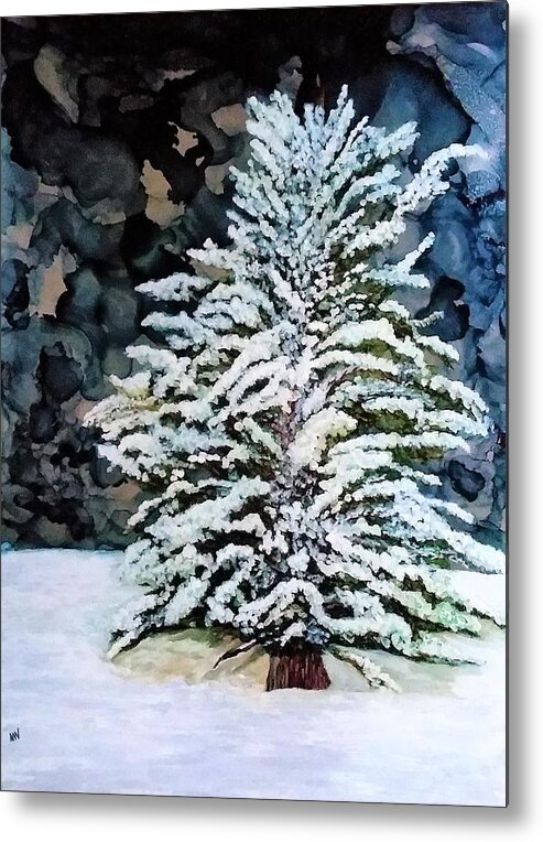 Tree Metal Print featuring the mixed media The Weight of It All by Angela Marinari