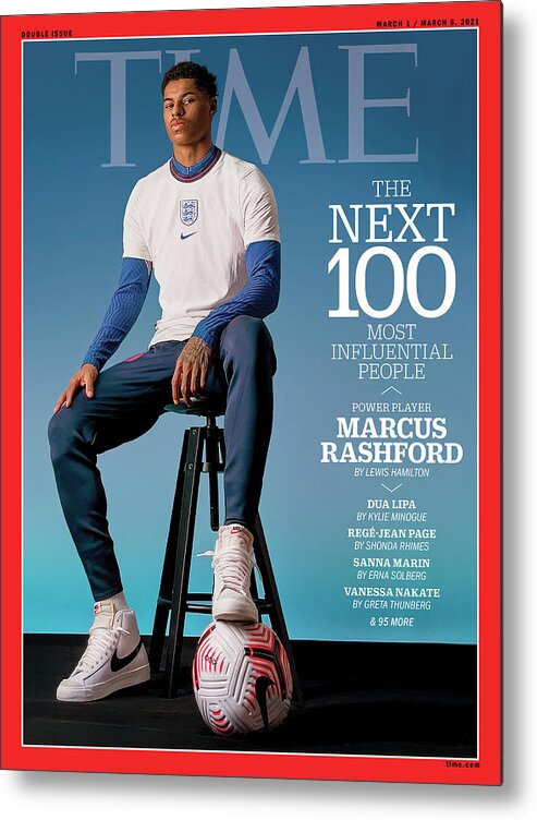 Time 100 Next Metal Print featuring the photograph TIME 100 Next - Marcus Rashford by Photograph by Nwaka Okparaeke for TIME
