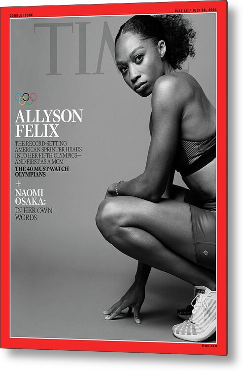 2020 Olympics Metal Print featuring the photograph Tokyo Olympics 2021 - Allyson Felix by Photograph by Djeneba Aduayom for TIME
