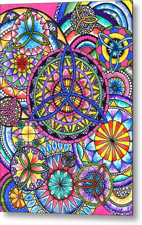 Triquetra Metal Print featuring the painting Triquetra Mandala by Gemma Reece-Holloway
