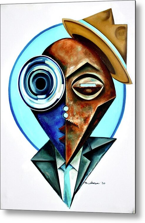 Jazz Metal Print featuring the painting Trumpet Modern Roayle by Martel Chapman