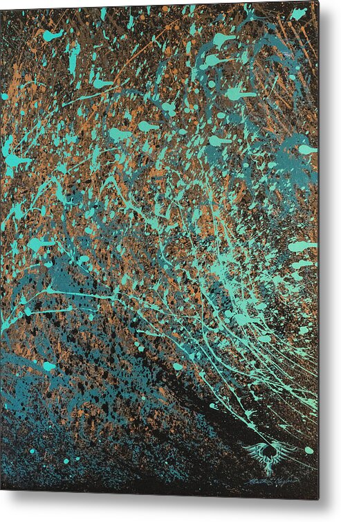 Abstract Metal Print featuring the painting Tsunami by Heather Meglasson Impact Artist