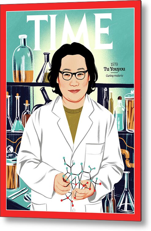 Time Metal Print featuring the photograph Tu Youyou, 1979 by Illustration by Bijou Karman for TIME