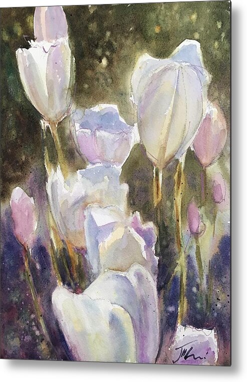 Flower Metal Print featuring the painting Tulip Dreams by Judith Levins