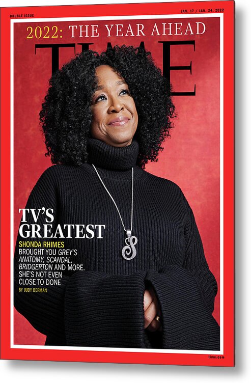 Time 2022 The Year Ahead Metal Print featuring the photograph TV's Greatest - Shonda Rhimes by Photograph by Djeneba Aduayom for TIME