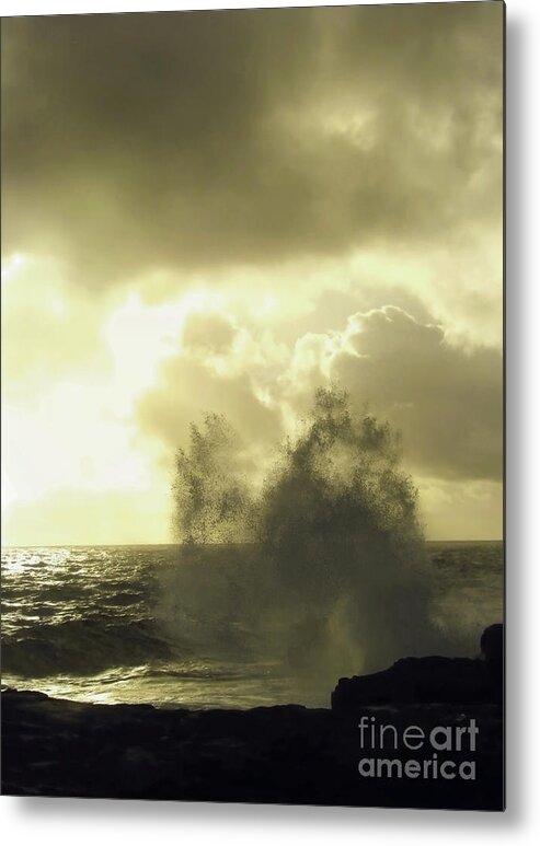 Ocean Metal Print featuring the photograph Wake Up Call by Ellen Cotton