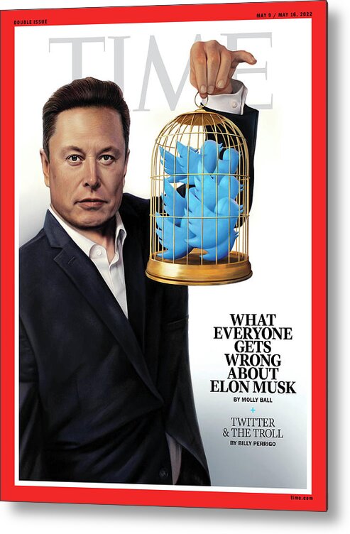 What Everyone Gets Wrong About Elon Musk Metal Print featuring the photograph What Everyone Gets Wrong About Elon Musk by Illustration by Tim O'Brien for TIME