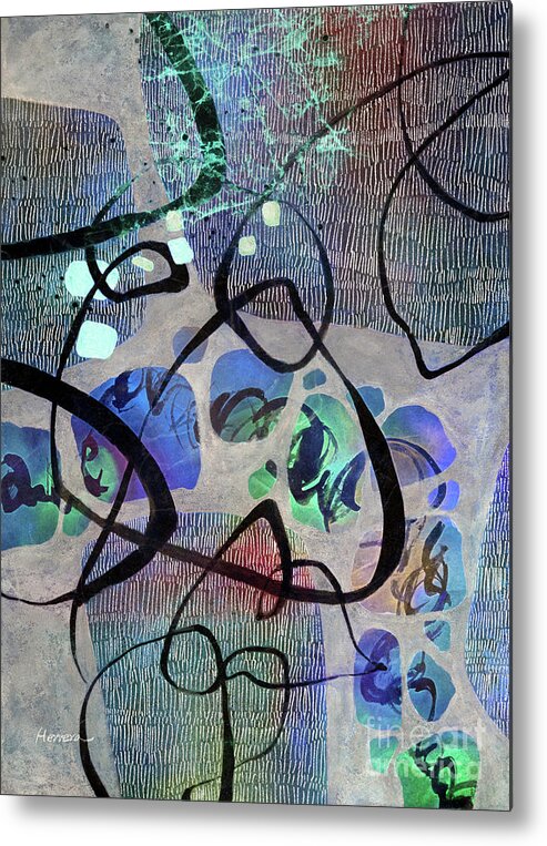 Abstract Metal Print featuring the painting White Passage 2 - Inversion by Hailey E Herrera