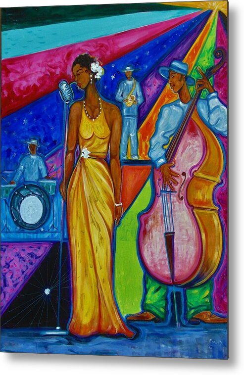 Music Art Metal Print featuring the painting You To Much by Emery Franklin