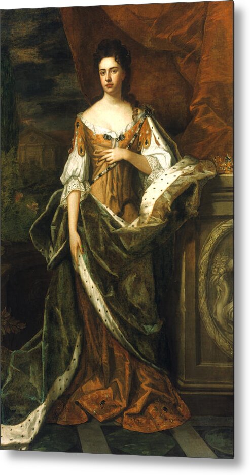 1690 Metal Print featuring the painting Queen Anne Of England (1665-1714) by Granger