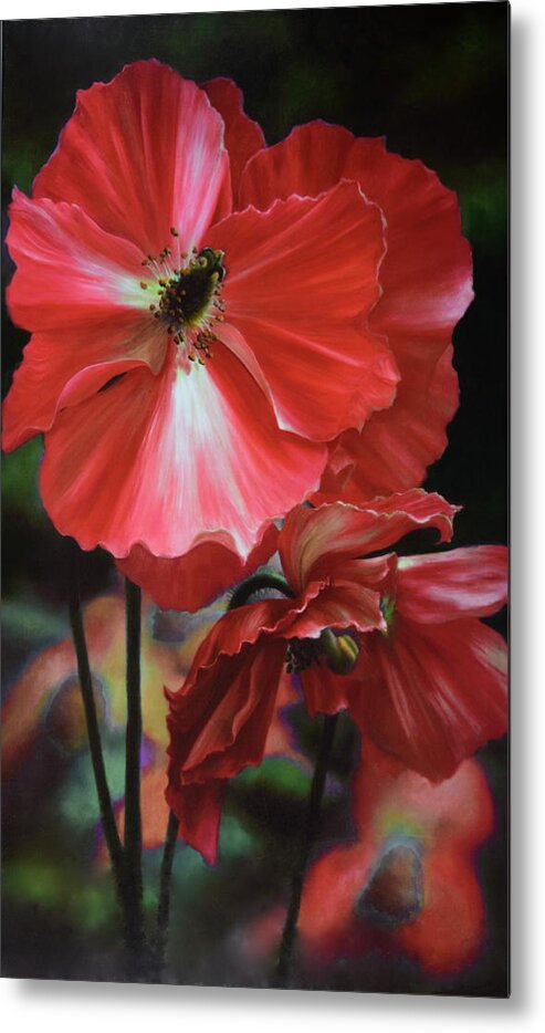 Flowers Metal Print featuring the painting Red Himalayan Poppy by Lynne Pittard