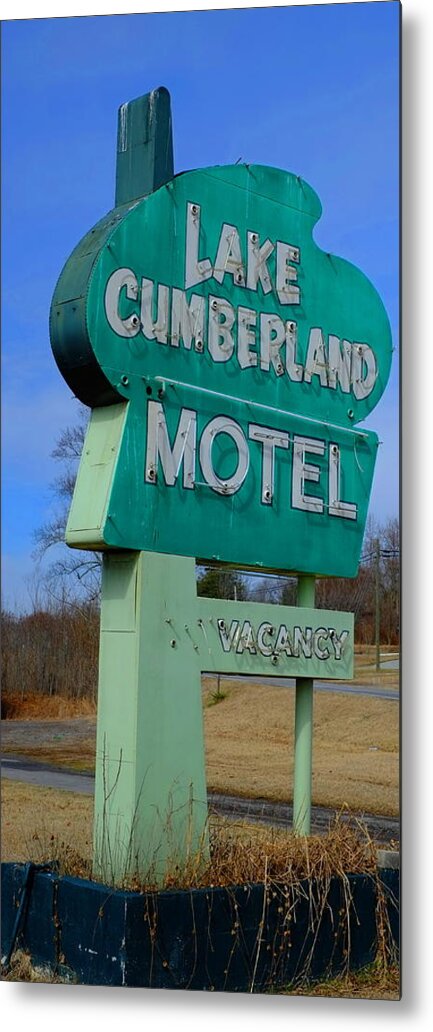 Vintage Motel Signs Metal Print featuring the photograph Lake Cumberland Motel Sign by Stacie Siemsen