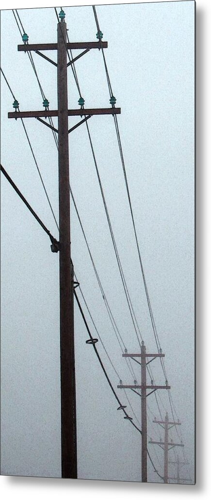 Landscape Metal Print featuring the photograph Poles In Fog - View On Left by Tony Grider