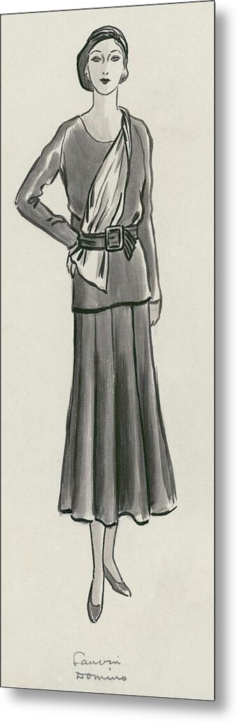Accessories Metal Print featuring the digital art A Woman Wearing A Lanvin Dress by Creelman