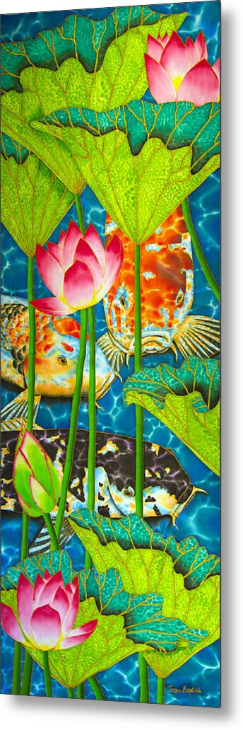 Lotus Pond Metal Print featuring the painting Koi by Daniel Jean-Baptiste