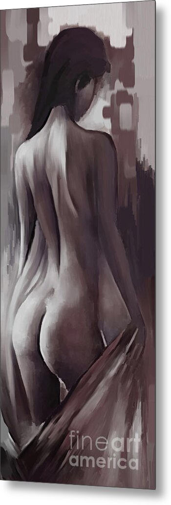 Nude Metal Print featuring the painting Nude Woman 12ol by Gull G
