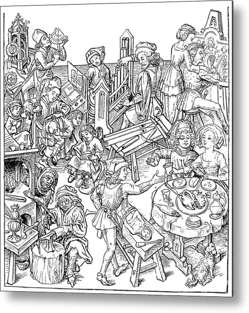 Daily Life, 16th Century Metal Print by Granger
