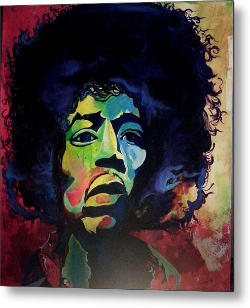  Metal Print featuring the painting Jimi by Femme Blaicasso