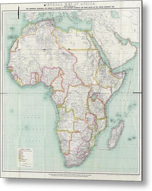 Africa Metal Print featuring the photograph Map Of Africa #1 by Library Of Congress, Geography And Map Division