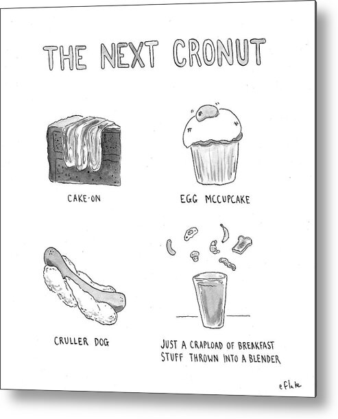 The Nest Cronut Metal Print featuring the drawing The Next Cronut #1 by Emily Flake