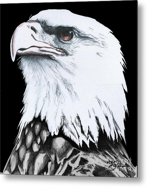 Eagle Metal Print featuring the drawing American Bald Eagle #2 by Bill Richards