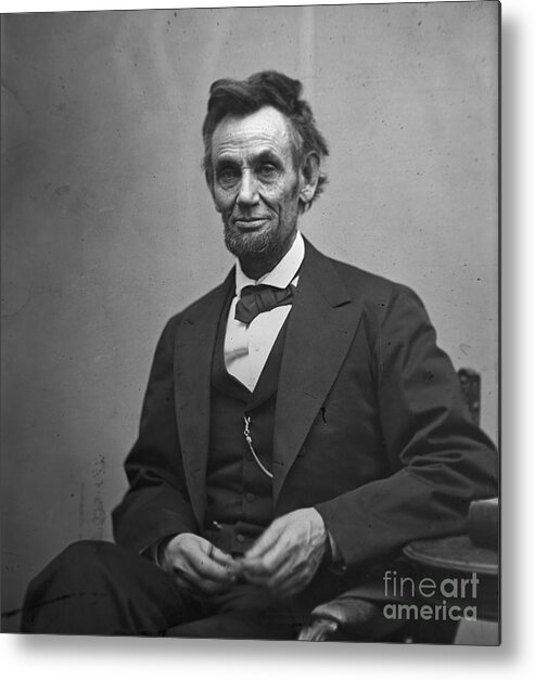 Abraham Lincoln 1865 Metal Print featuring the photograph Abraham Lincoln 1865 by Padre Art