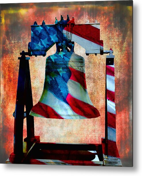 Liberty Bell Metal Print featuring the mixed media Liberty Bell Art Smooth All American Series by Lesa Fine